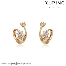 94213 xuping new designs with flower shape imitation diamond hoop earring